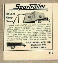1955 Print Ad SporTrailer Deluxe Camp Home Tent Trailers Detroit,MI - £5.89 GBP