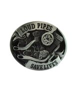 Awesome Motorcycle Belt Buckle - Loud Pipes Save Lives - Cool Biker Acce... - $17.95