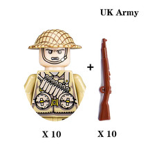 10 Pcs/Lot WW2 Military WW2 Army Building Blocks Military Soldiers Figures #UK2 - £17.27 GBP