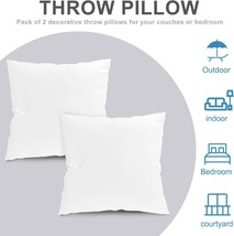 Throw Pillow Inserts Set of 2 16 x16 Inches Bed and Couch Pillows Indoor Decorat - £29.06 GBP