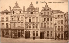 Vtg Postcard 1940s Place de la Vieille Halle aux Blés Brussels Belgium Bruxelles - $8.86