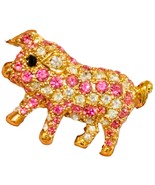 D&#39;Orlan Vintage Big Pin Brooch Rhinestone Crystal Gold Tone Signed - $50.00