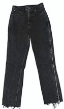 Abercrombie &amp; Fitch Ultra High-Rise Mom Jeans Black Wash Side Zippers Si... - £35.23 GBP
