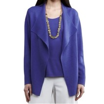 Eileen Fisher Iris Silk Blend Interlock Cascade Shaped Jacket Size Petite Large - £38.22 GBP