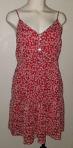 NWOT BaeVely Red Floral Spaghetti Strap Tunic? Mini Dress? Lined Size Me... - $29.65
