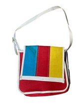 Vintage Colorful Red Yellow Blue Vinyl Purse made in Japan - £35.02 GBP