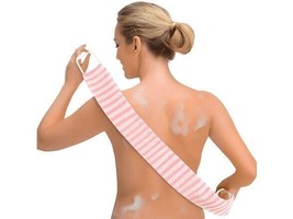 Shower Back Scrub Cloth Bath Towel Body Brush Strip Scrubber Skin Exfoli... - £6.31 GBP