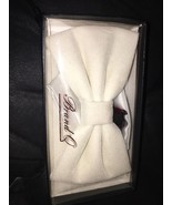 Brand Q BT100-A Bow Tie &amp; Pocket Square Set White Solid Prom Fancy Free ... - $282.26 MXN