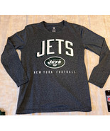 New York Jets NFL Dri-Fit Long Sleeve Gray Shirt W/ Logo Youth Medium 10-12 - £15.26 GBP