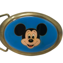 VTG Baron Buckles Mickey Mouse Solid Brass Buckle Walt Disney Blue - $51.47