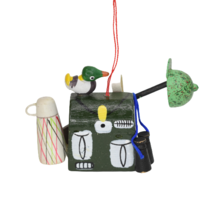 Christmas Duck Hunter Ornament Backpack Rifle Decoys Binoculars Hat Thermos - £7.98 GBP