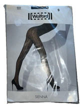 Wolford Black Sienna Tights Textured Size Small Style 130-53 New - $500.65 MXN