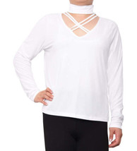 Derek Heart Womens Trendy Plus Size Cutout Mockneck Top Size 3X Color White - $34.00