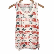 Chaser antique white retro stars and stripes graphic tank top small MSRP 58 - £19.55 GBP