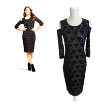 Melonie Womens Black Perforated Design Cold Shoulder Knit Sweater Dress ... - $19.79
