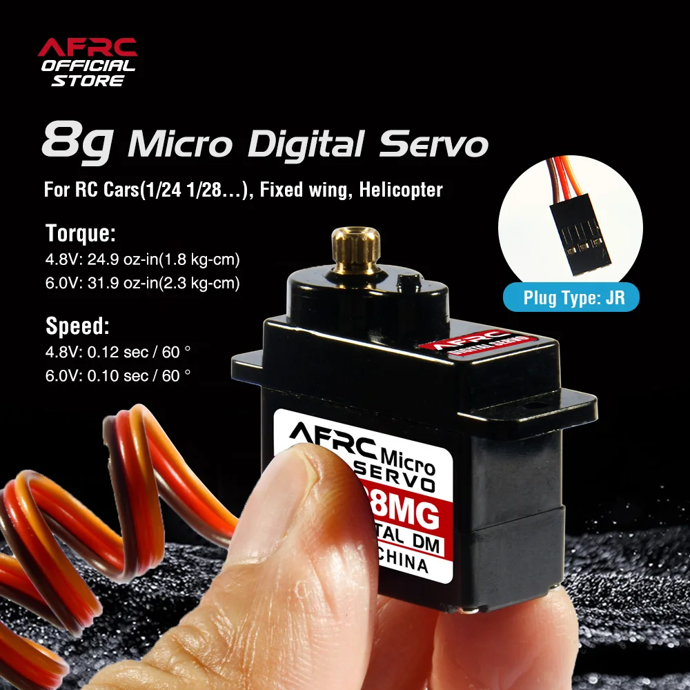 AFRC-D1828MG 8g Micro Metal Gear Digital Servo 1PCS 2PCS For 1/24 1/26 1/28 RC C - £10.27 GBP