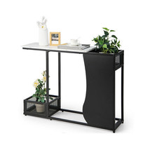 43.5 Inch Console Table with Plant Position and Faux Marble Top-Black - ... - £84.75 GBP