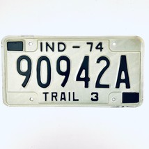 1974 United States Indiana Base Trailer License Plate 90942A - £13.13 GBP