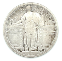1917-S 25C Type 1 Debout Liberty Quarts En Très Bon État , 4-Digit Date - $83.66