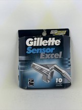 Gillette Sensor Excel Razor Blade Refills New Sealed Pack of 10 Cartridges 4595 - $14.01