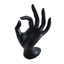 Hand Figurine Ceramic Black Okay Decorative Fingers Figure Ring Holder D... - $14.94