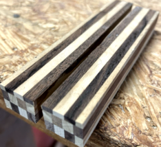 2 PIECES 6&quot; LONG WALNUT &amp; MAPLE CHECKERBOARD PEN BLANKS 3/4&quot; X 3/4&quot; X 6&quot; - $278.94 MXN