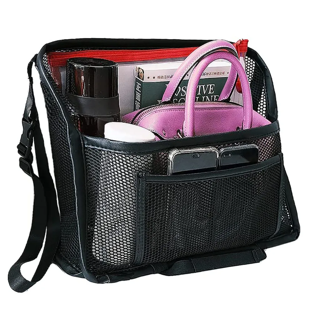 Large Capacity Car Net Pocket Handbag Holder Between Seats Mesh Handbag Holder - £20.92 GBP