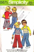 Vintage 1973 Toddler&#39;s VEST &amp; PANTS Simplicity Pattern 5871-s Size 1 - £8.97 GBP