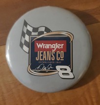 Nascar Dale Earnhardt Jr #8 Wrangler Jeans Co Pin  Button Checkered Flag Vintage - £9.48 GBP