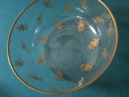Bohemian Crystal Bowls (3) decorated with leaves in gold [GL17] - £27.26 GBP
