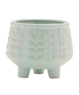 Footed Ceramic Leaf Pattern Planter (Set of 4) - $1,370.08 MXN