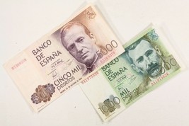 Spain, 2 Note Lot (1979 - 1982) 1000 Pesetas and 5000 Pesetas VF+ Condition - $123.75