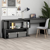  Desk Grey Engineered wood Medium Rotatable Desk Rectangular - $141.99