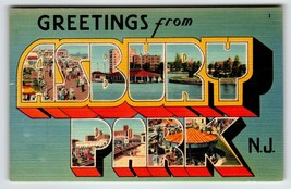 Greetings From Asbury Park New Jersey Beach Boardwalk Large Letter Postcard NJ - $18.00