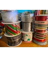 16 Roll&#39;s Place &amp; Time Holiday Christmas Wired Ribbon Variety Size Desig... - $50.51 CAD