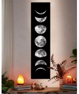 Moon Phase Wall Art Painting, Black and White Moon Canvas Print Poster W... - $18.99