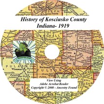 1919 History &amp; Genealogy of KOSCIUSKO County Indiana IN - £4.64 GBP