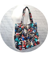 ❤️ VERA BRADLEY Splash Floral Large Glenna Shoulder Bag Black - £19.65 GBP