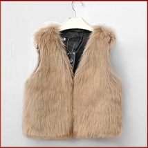Beige Fox Hair Faux Fur Vest - Fun fashion furs worn w/ everything! image 2