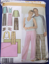Simplicity Unsex Pants Slippers Top Misses’ Top Blanket Size 8-18 #4380 Uncut - £4.73 GBP