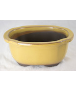 Japanese Yokkaichi Mustard Oval Glazed Succulent, Bonsai Pot+Mesh 6.75&quot; ... - $28.99+