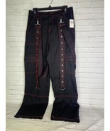 Hot Topic Black Red Contrast Stitch Suspender Carpenter Pants Womens Jun... - £59.16 GBP