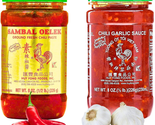 Huy Fong Sambal Oelek &amp; Chili Garlic 8Oz 2 Pack Bundle in Shopessential Bag - $32.09