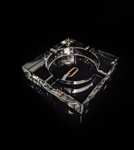 Pro Cigar Festival 2016 crystal ashtray NIB Measures 7" x 7" x 1" image 11