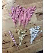 Vintage Hair Pins for Curlers Rollers Picks Plastic Mixed Lot White Pink 76 - $4.95