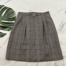 Petite Sophisticate Womens Vintage Pencil Skirt Sz M Gray Plaid Buckle Academia - £21.69 GBP