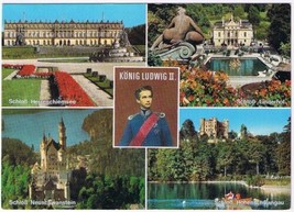 Postcard King Ludwig II Swan King Fairy Tale King Castles Bavaria Germany - £3.08 GBP