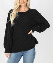 Zenana Popcorn-Knit Crewneck Bishop-Sleeve Sweater Size XS NWOT - $21.61