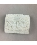 Vintage Rosenfeld White Beaded Floral Clutch Handbag - Handmade In Japan - €12,80 EUR