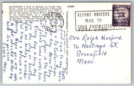 1960 Mayflower II boat Plymouth Massachusetts Postcard - £2.36 GBP